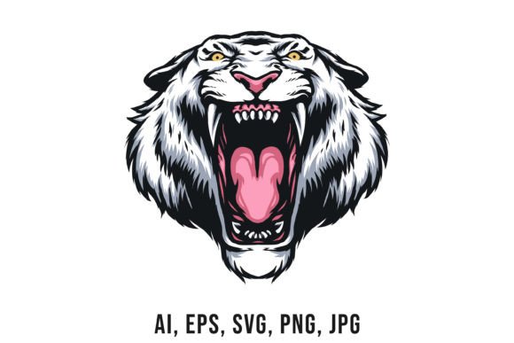 Download White Tiger Head Vector Mascot - Tiger head Collection