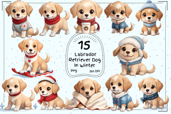 Download Labrador Retriever Dog in Winter Clipart - Labrador retriever dog Collection