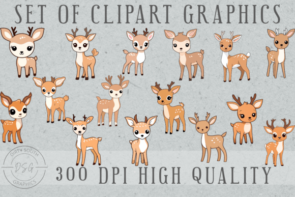 Download Set of 15 Hand Drawn Deer Line Art Set 2 - Drawn Collection