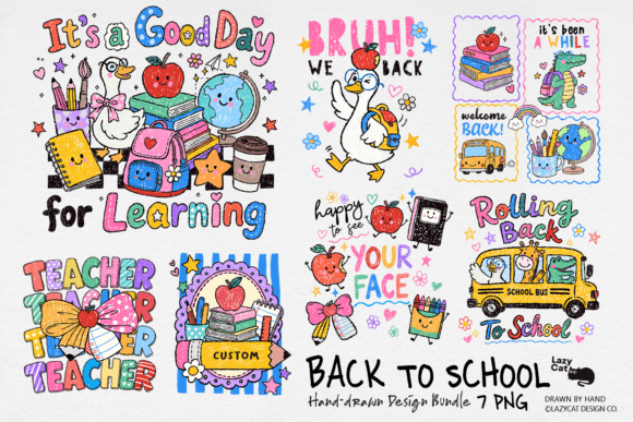 Download Back to School Hand-Drawn PNG Bundle - Back to school Collection