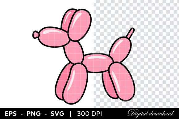 Download Pink Balloon Dog Animal Illustration - Animal Collection