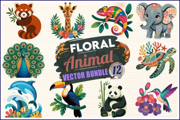 Download Floral Animal Vector Bundle SVG - Animal Collection