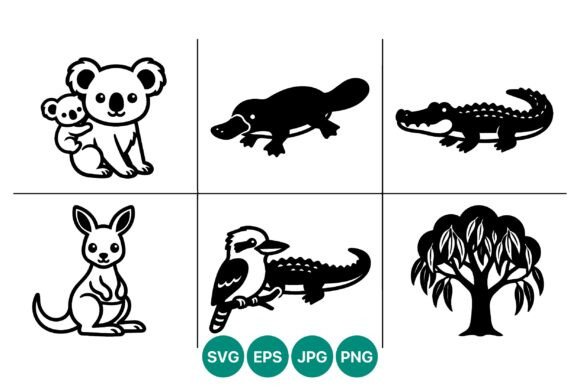 Download Black and White Aussie Animal Vector - Animal Collection