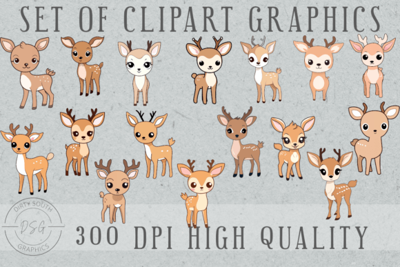 Download Set of 16 Cute Hand Drawn Deer Line Art - Drawn Collection