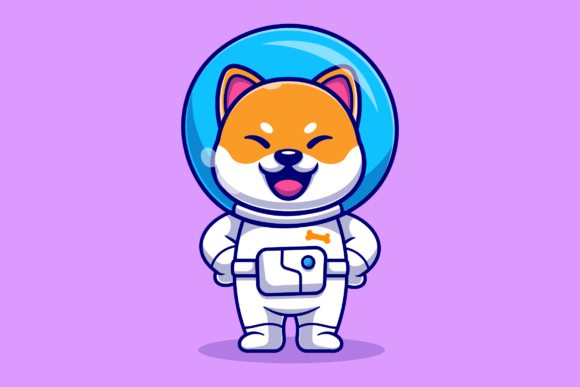 Download Cute Shiba Inu Dog Astronaut Standing - Premium Resources