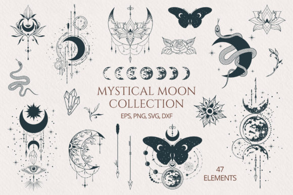 Download Hand Drawn Mystical Moon Collection - Drawn Collection