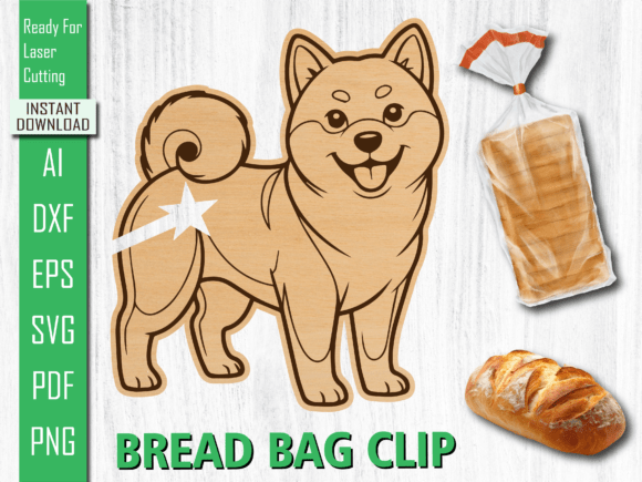 Download Shiba Inu Dog Dog Laser Bread Bag Clip - Shiba inu dog Collection